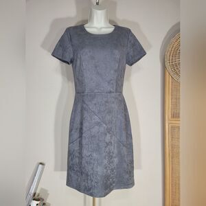 Nwot 41 Hawthorn Gray Faux Sued Tailored fit mini Dress Small minimalist